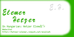 elemer hetzer business card